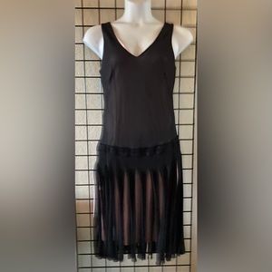 Meghan LA Black Pleated Midi Dress